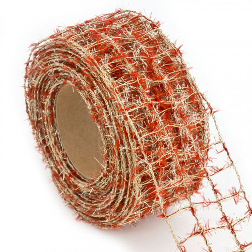 Woven ribbon red/gold...