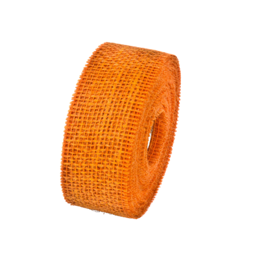 Orange jute ribbon 5cm/10m...