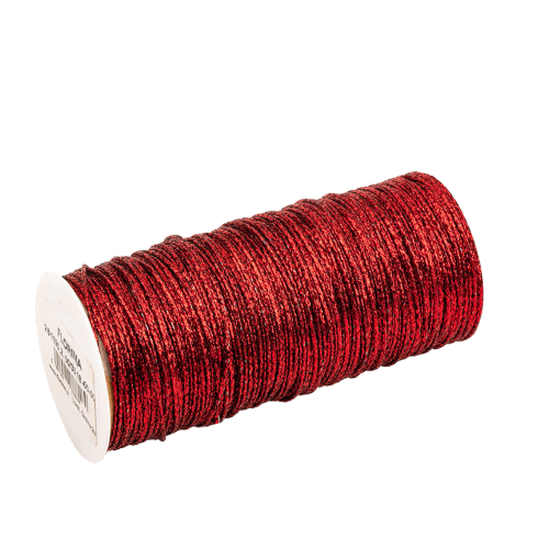 Metallic string with red...
