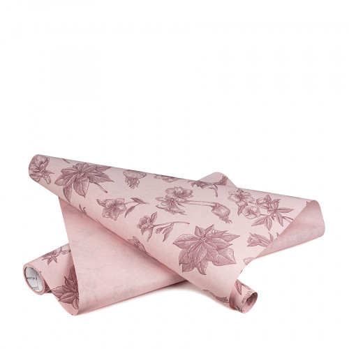 Pink/burgundy amaryllis paper 50cm/10m (138001)
